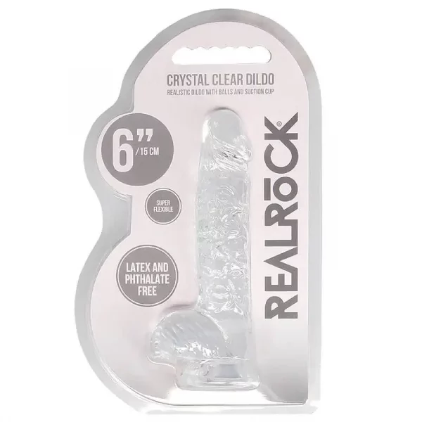 Dildo RealRock Crystal Clear 15 cm Transparente