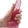 Dildo RealRock Crystal Clear 17 cm Rosa