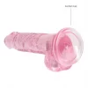 Dildo RealRock Crystal Clear 17 cm Rosa