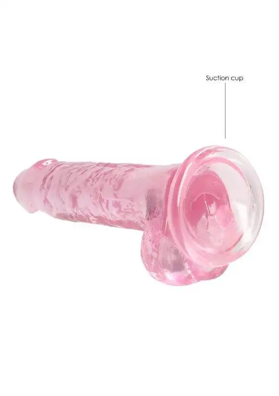 Dildo RealRock Crystal Clear 17 cm Rosa