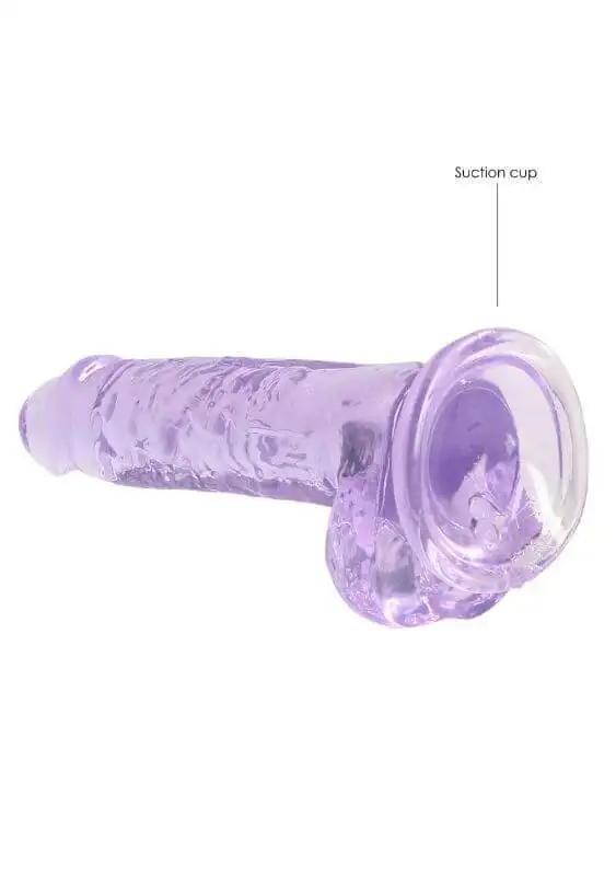 Dildo RealRock Crystal Clear 17 cm Roxo