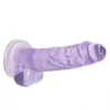 Dildo RealRock Crystal Clear 17 cm Roxo