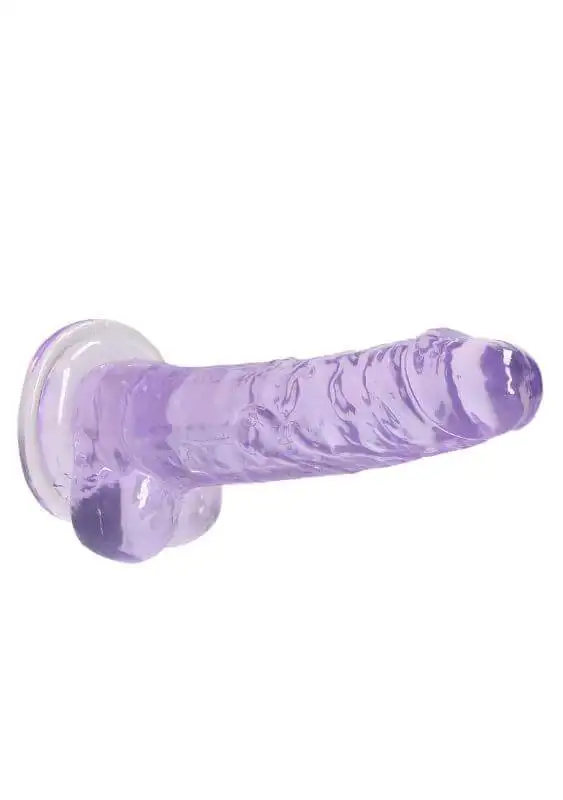 Dildo RealRock Crystal Clear 17 cm Roxo
