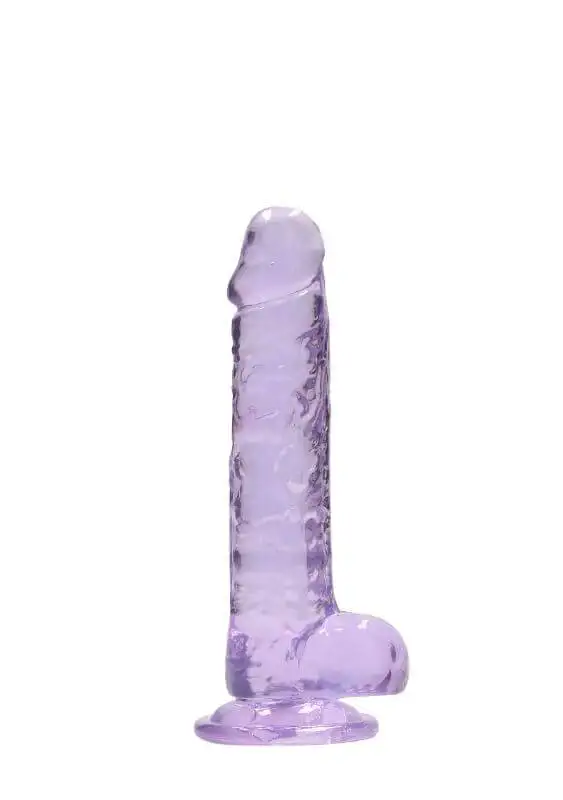 Dildo RealRock Crystal Clear 17 cm Roxo