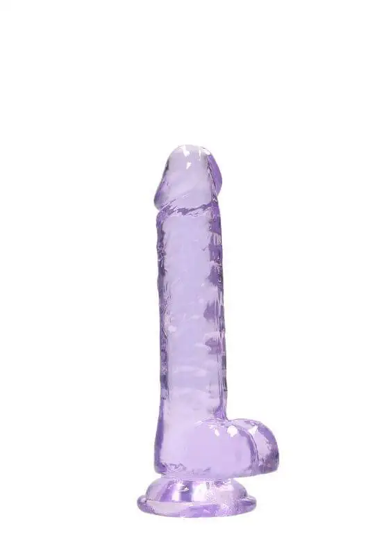 Dildo RealRock Crystal Clear 17 cm Roxo
