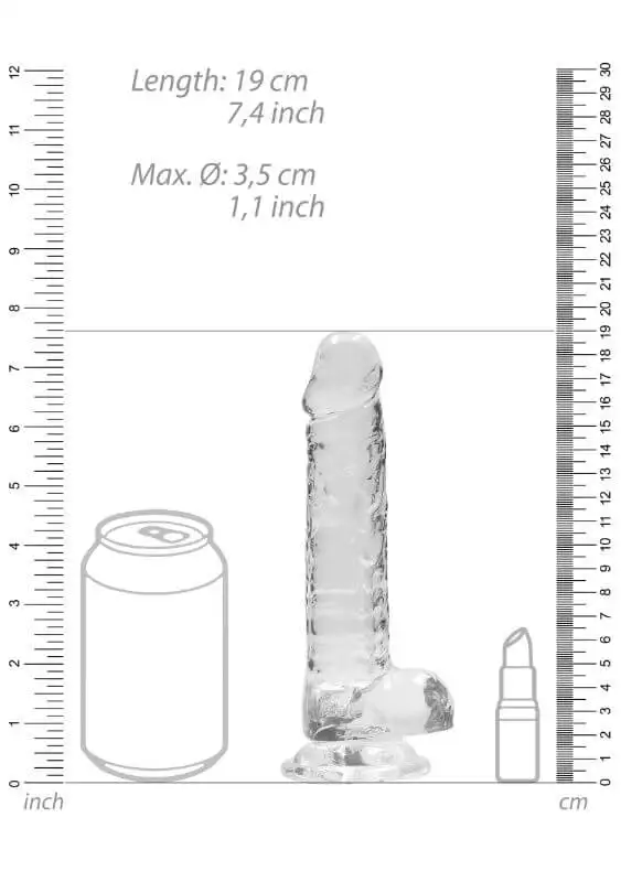 Dildo RealRock Crystal Clear 17 cm Transparente