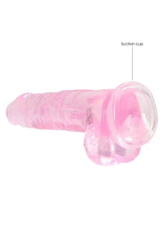 Dildo RealRock Crystal Clear 19 cm Rosa
