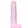 Dildo RealRock Crystal Clear 19 cm Rosa