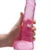 Dildo RealRock Crystal Clear 19 cm Rosa