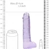 Dildo RealRock Crystal Clear 19 cm Roxo