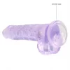 Dildo RealRock Crystal Clear 19 cm Roxo