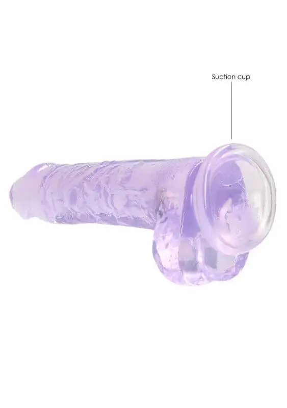 Dildo RealRock Crystal Clear 19 cm Roxo