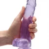 Dildo RealRock Crystal Clear 19 cm Roxo