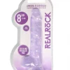 Dildo RealRock Crystal Clear 19 cm Roxo