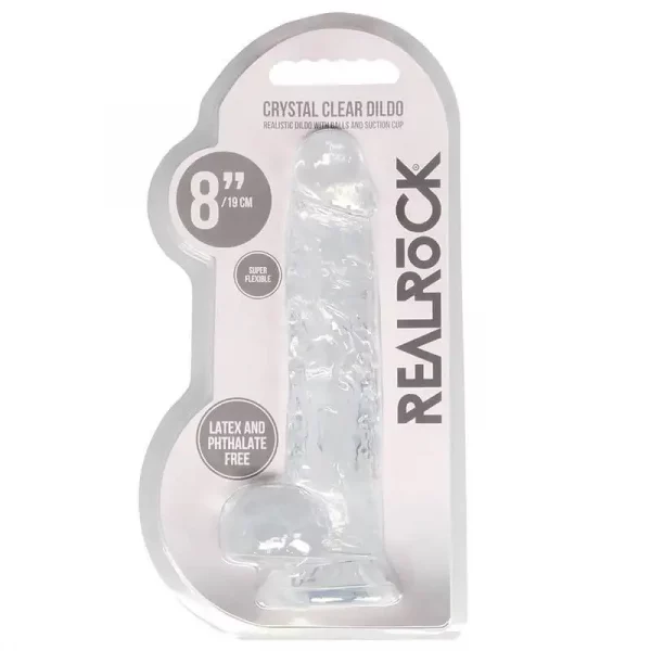 Dildo RealRock Crystal Clear 19 cm Transparente