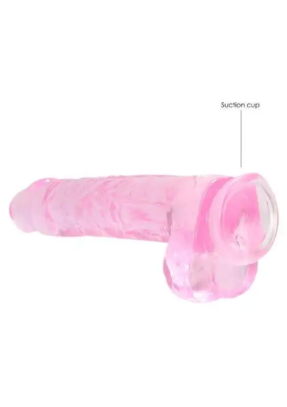Dildo RealRock Crystal Clear 22 cm Rosa