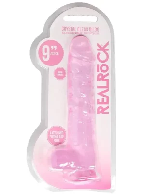 Dildo RealRock Crystal Clear 22 cm Rosa