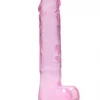 Dildo RealRock Crystal Clear 22 cm Rosa