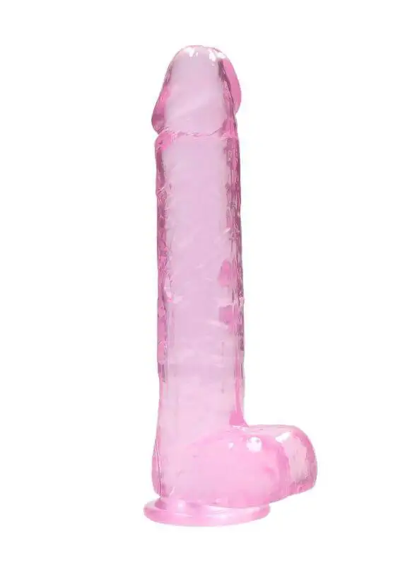 Dildo RealRock Crystal Clear 22 cm Rosa