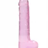 Dildo RealRock Crystal Clear 22 cm Rosa