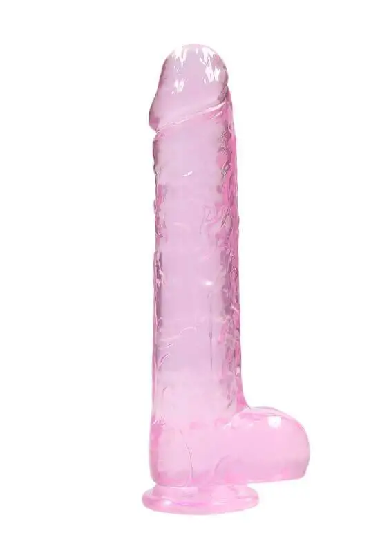 Dildo RealRock Crystal Clear 22 cm Rosa