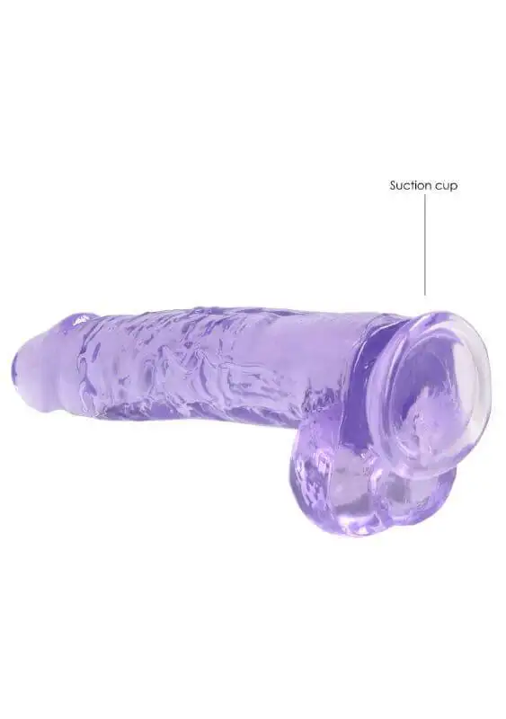 Dildo RealRock Crystal Clear 22 cm Roxo
