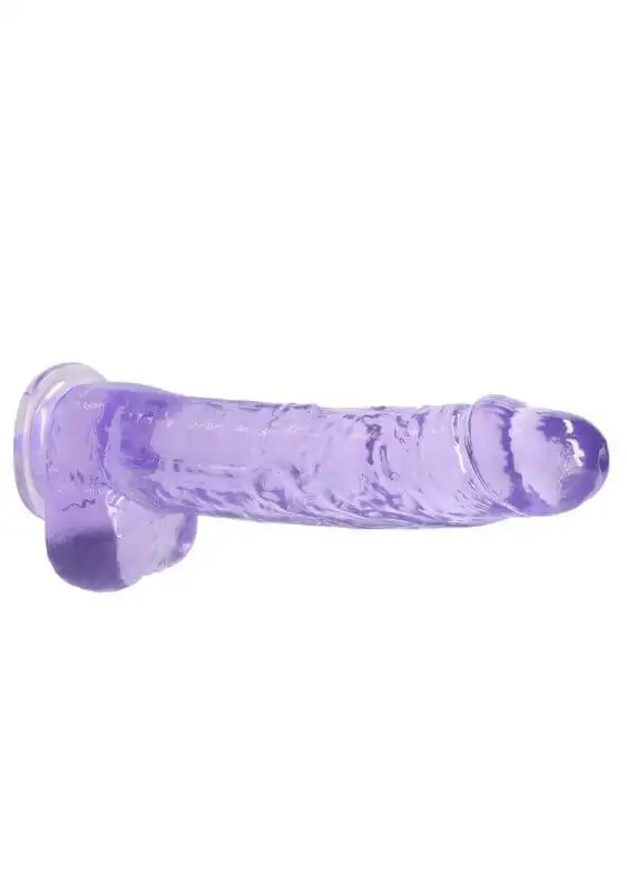 Dildo RealRock Crystal Clear 22 cm Roxo