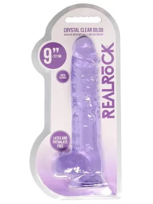 Dildo RealRock Crystal Clear 22 cm Roxo
