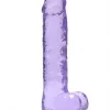 Dildo RealRock Crystal Clear 22 cm Roxo