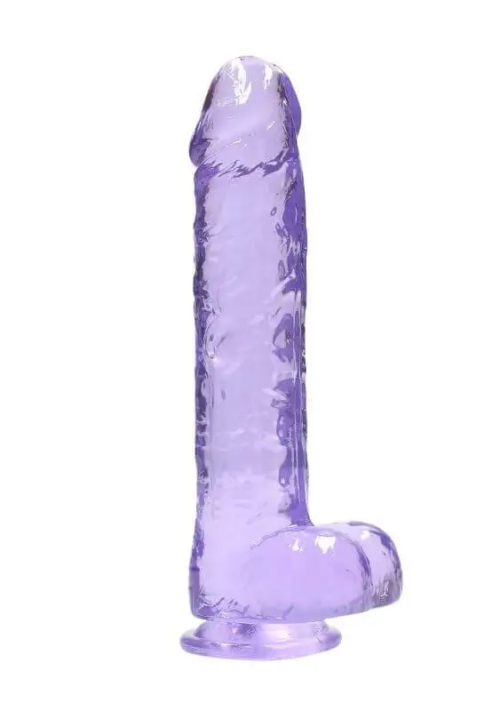 Dildo RealRock Crystal Clear 22 cm Roxo