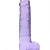 Dildo RealRock Crystal Clear 22 cm Roxo