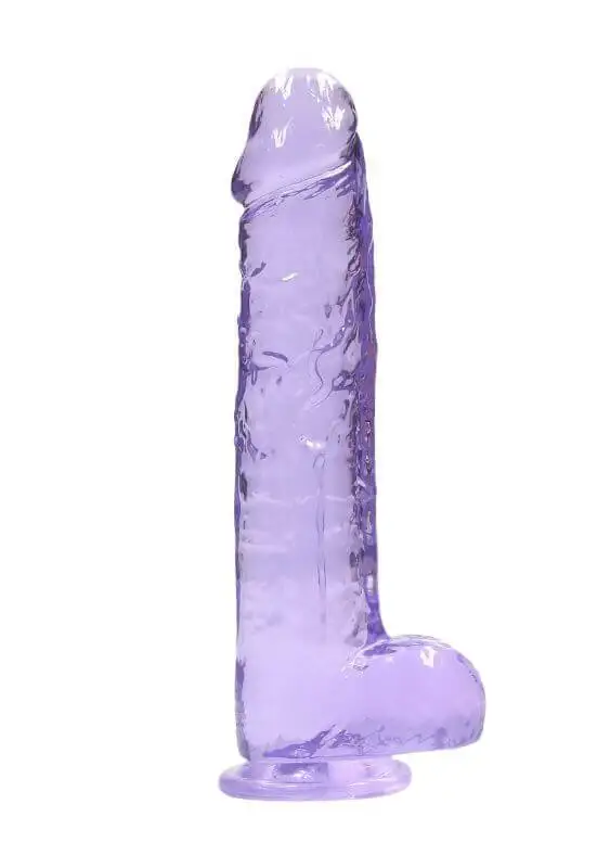 Dildo RealRock Crystal Clear 22 cm Roxo