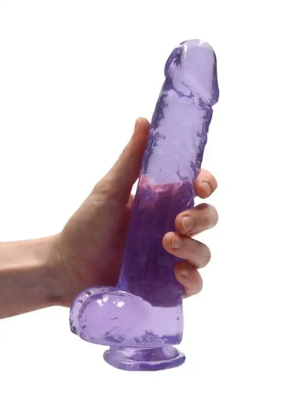 Dildo RealRock Crystal Clear 22 cm Roxo