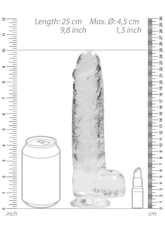 Dildo RealRock Crystal Clear 22 cm Transparente