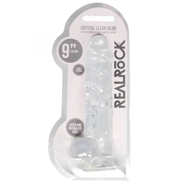 Dildo RealRock Crystal Clear 22 cm Transparente
