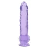 Dildo RealRock Crystal Clear 25,4 cm Roxo