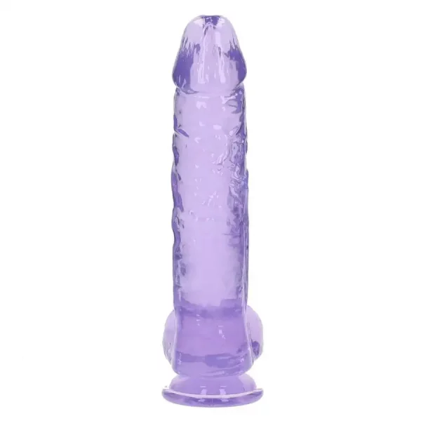 Dildo RealRock Crystal Clear 25,4 cm Roxo