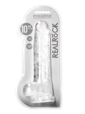 Dildo RealRock Crystal Clear 25,4 cm Transparente