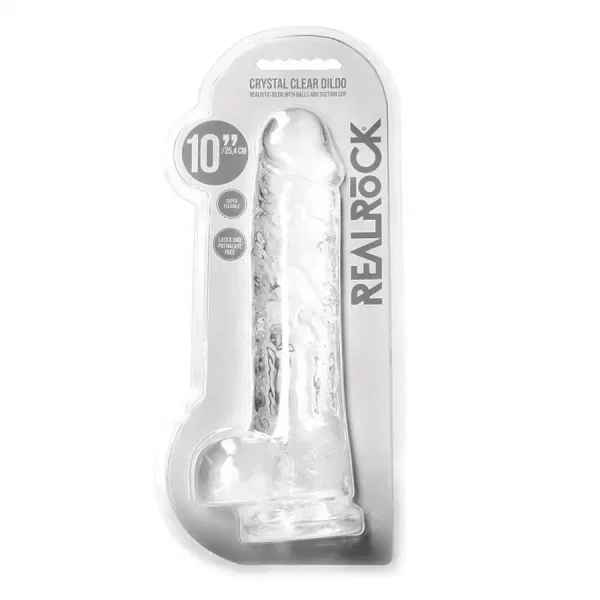 Dildo RealRock Crystal Clear 25,4 cm Transparente