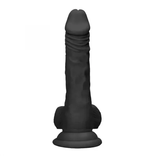 Dildo RealRock Dong With Testicles 23.7 cm Preto