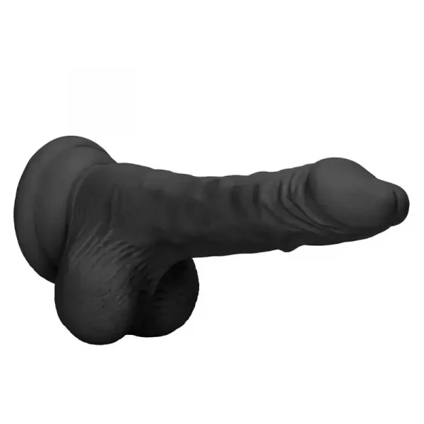 Dildo RealRock Dong With Testicles 23.7 cm Preto