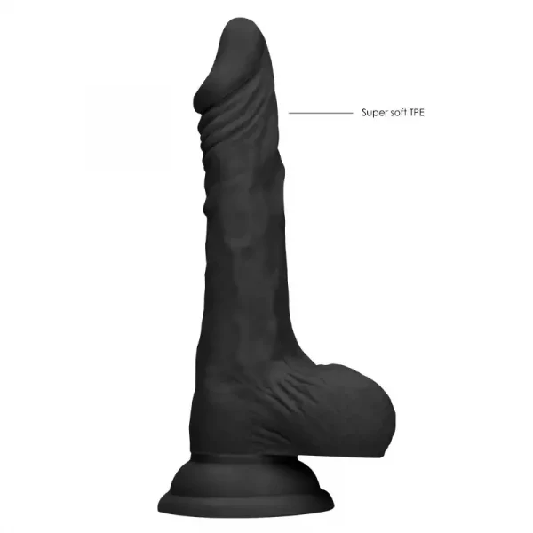 Dildo RealRock Dong With Testicles 23.7 cm Preto