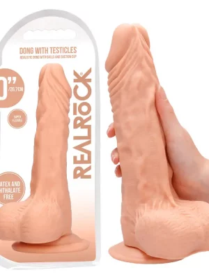 Dildo RealRock Dong With Testicles 27 cm Natural