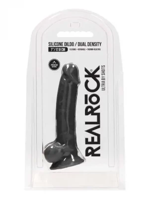 Dildo RealRock Ultra 7" com Testículos Preto