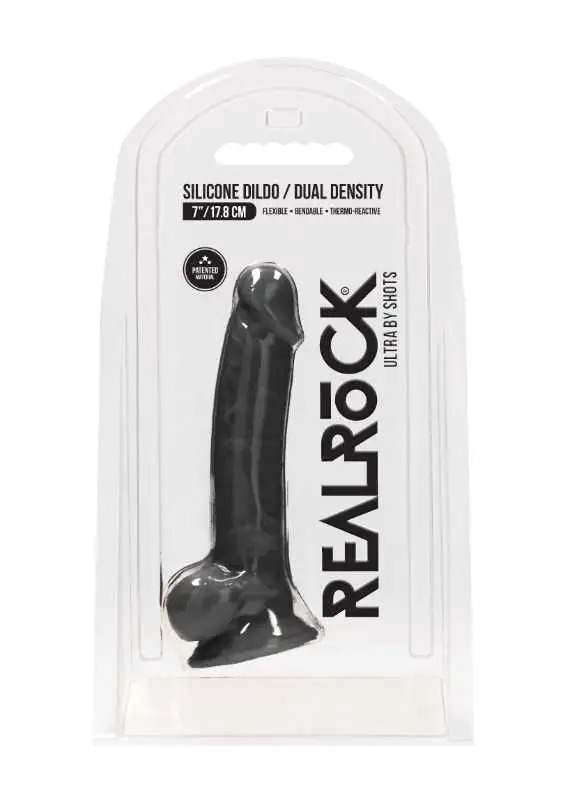 Dildo RealRock Ultra 7" com Testículos Preto