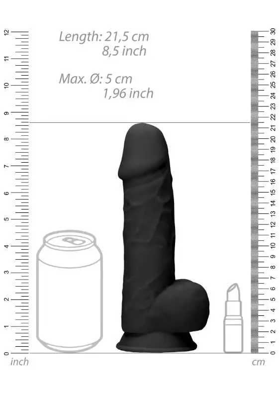 Dildo RealRock Ultra 8.5"  Com Testículos Preto