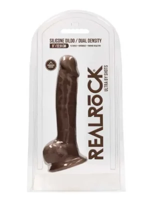 Dildo RealRock Ultra 9" com Testículos Castanho