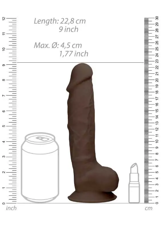 Dildo RealRock Ultra 9" com Testículos Castanho