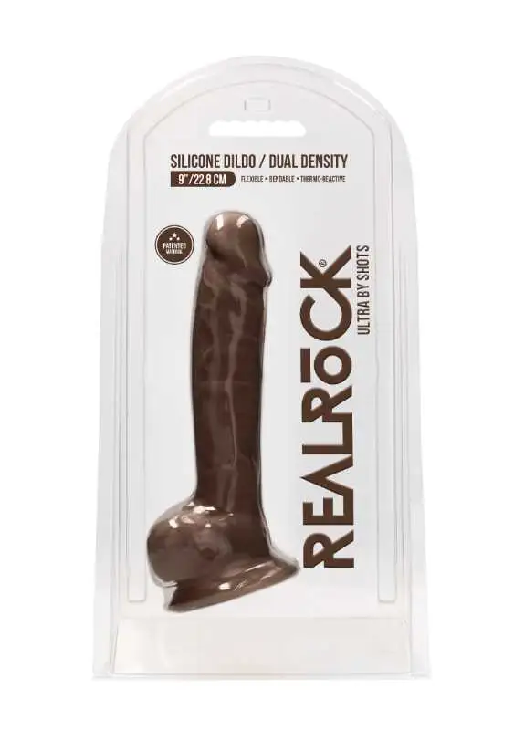 Dildo RealRock Ultra 9" com Testículos Castanho