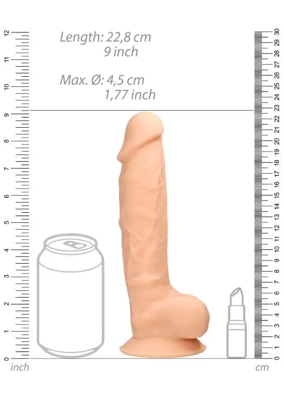 Dildo RealRock Ultra 9" com Testículos Natural